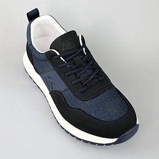 Кросівки чоловічі шкіра джинс 594775 Сині фото 2