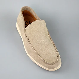 Лоферы мужские замшевые 594778 Бежевые фото 2