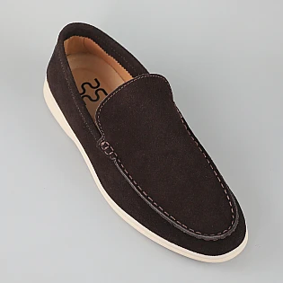 Лоферы мужские замшевые 594777 Коричневые фото 2