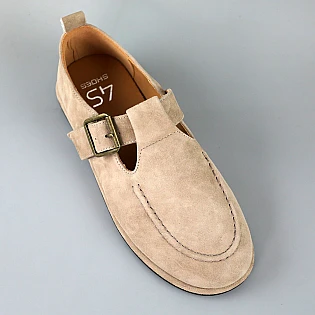 Лоферы женские замшевые 594323 Бежевые фото 2