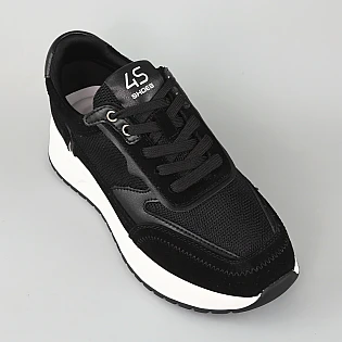 Кроссовки женские замша и текстиль 594328 Черные фото 2