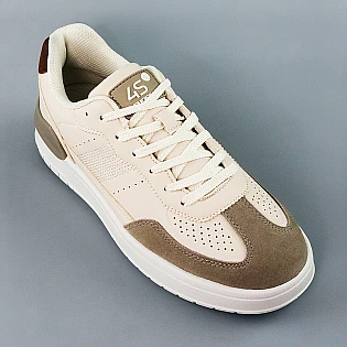 Кеди чоловічі еко шкіра вставка замш 594887 Бежеві фото 2