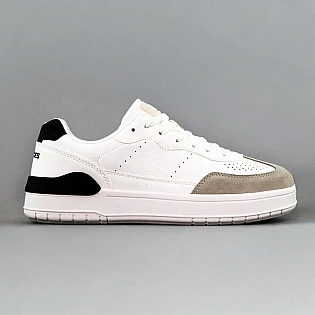 Кеди чоловічі еко шкіра вставка замш 594889 Білі фото 1