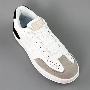 Кеди чоловічі еко шкіра вставка замш 594889 Білі фото 2