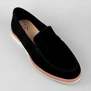 Лоферы женские замшевые 594324 Черные фото 2