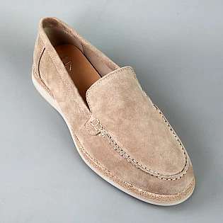 Лоферы женские замшевые 594325 Бежевые фото 2