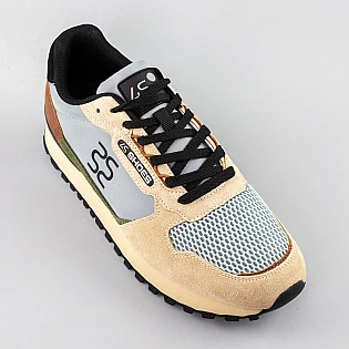 Кроссовки мужские комбинированные замша текстиль 594912 Бежевые с серым фото 2