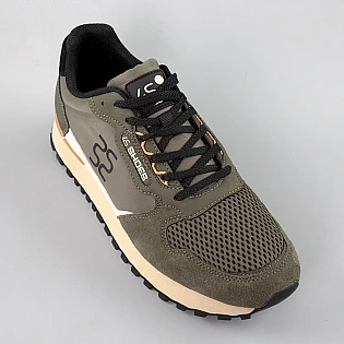 Кроссовки мужские комбинированные замш текстиль 594915 Хаки фото 2