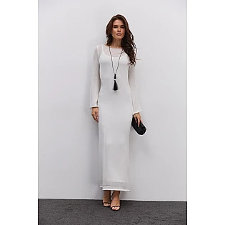 Комплект з двох довгих суконь 594952 Світло-молочний фото 2