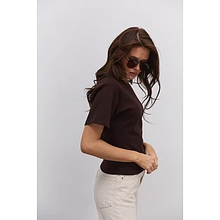 Женская футболка 594943 Шоколадная фото 2