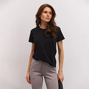 Футболка женская базовая 594939 Черная фото 1
