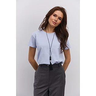 Женская футболка базовая 594941 Голубая фото 2