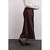 Юбка женская атласная с кружевом 594927 Шоколадная
