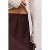 Юбка женская атласная с кружевом 594927 Шоколадная