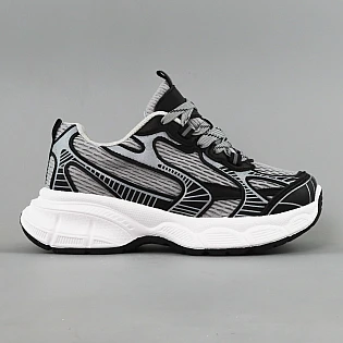 Кроссовки женские замшевые 594959 Черные с серым фото 1