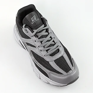 Кроссовки мужские сетка 594978 Темно-серые. фото 2