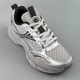 Кроссовки женские сетка 594970 Серые серебристые фото 2