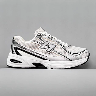 Кроссовки мужские 594975 Белые серебристые фото 1