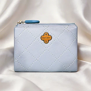 Маленький женский кошелек эко кожа 595052 Голубой фото 1