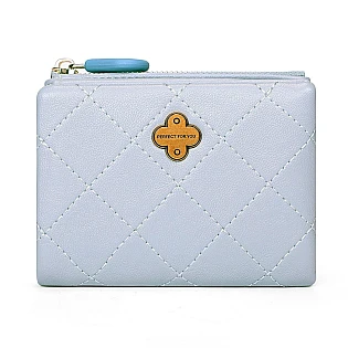 Маленький женский кошелек эко кожа 595052 Голубой фото 2