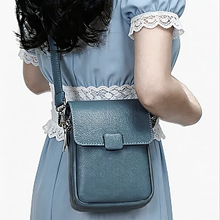 Женская сумка из эко кожи 595018 Голубой фото 1