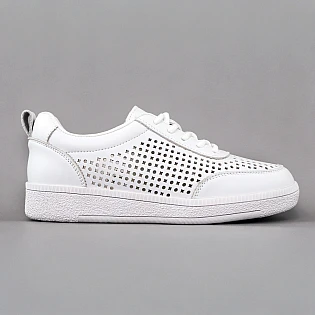 Кеди жіночі шкіряні літні перфорація 595102 Білі  фото 1