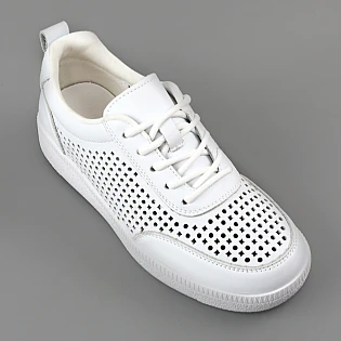 Кеди жіночі шкіряні літні перфорація 595102 Білі  фото 2
