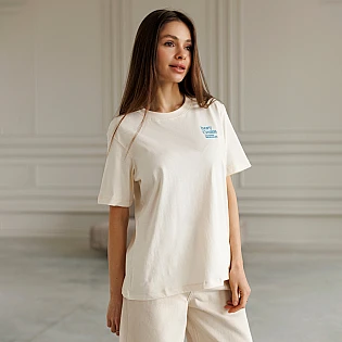 Футболка женская 595121 Молочная