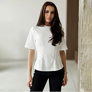 Женская футболка приталенная 595158 Белая