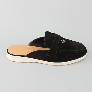 Шлепанцы мюли женские замша 594616 Черные фото 1