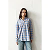 Сорочка в клітинку жіноча 595106 Блакитно-бежева