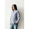Сорочка в клітинку жіноча 595106 Блакитно-бежева