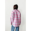 Рубашка в клетку женская 595104 Розовая