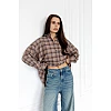 Сорочка в клітинку жіноча 595105 Коричнева 