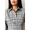 Сорочка в клітинку жіноча 595108 Сіра
