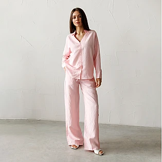 Костюм жіночий в смужку 595165 Рожевий 