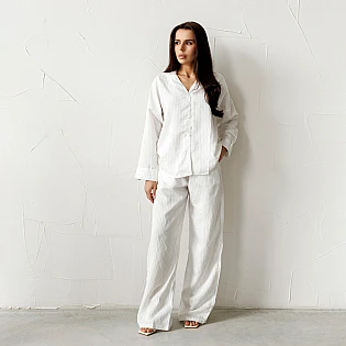 Костюм жіночий в смужку 595166 Білий 