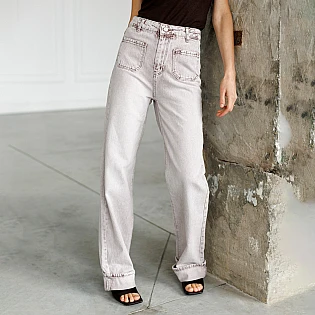 Джинси жіночі 595186 Сіро-бежеві фото 1