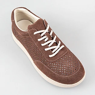 Кеды женские кожаные летние перфорация 595103 Коричневый фото 2