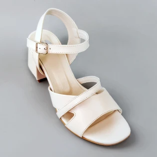 Босоножки женские кожаные 594190 Кремовые фото 2