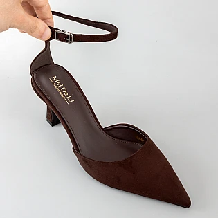 Туфли-босоножки женские острый носок 594612 Коричневые фото 2