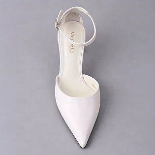 Туфли-босоножки женские острый носок 594613 Белые фото 2