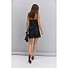 Юбка атласная женская с кружевом 595262 Черная