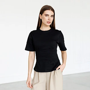 Женская футболка приталенная 595157 Черная