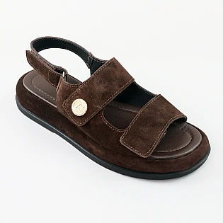 Сандали женские замшевые 594435 Шоколадные фото 2