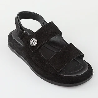 Сандали женские замшевые 594436 Черные фото 2