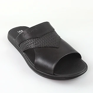 Шльопанці чоловічі шкіра 594589 Чорні фото 2