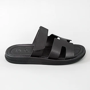 Шльопанці чоловічі шкіра 594586 Чорні фото 1