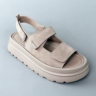 Сандали женские замшевые 594444 Бежевые фото 2