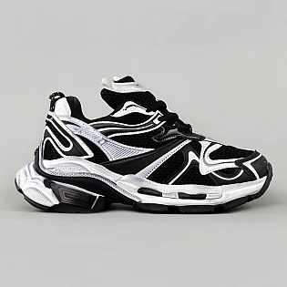 Кроссовки женские экокожа сетка 595310 Черные с белым фото 1